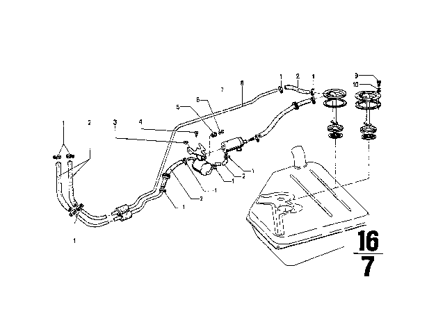 1971 BMW 2002tii Fuel Supply / Pump / Filter Diagram 2