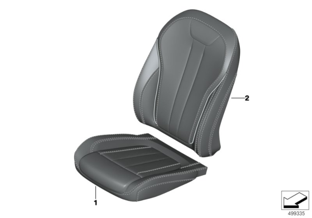 2020 BMW X5 Individual Cover, Klima-Leather Comfort Seat Diagram
