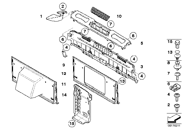 2008 BMW 128i Trim Panel, Bulkhead Diagram