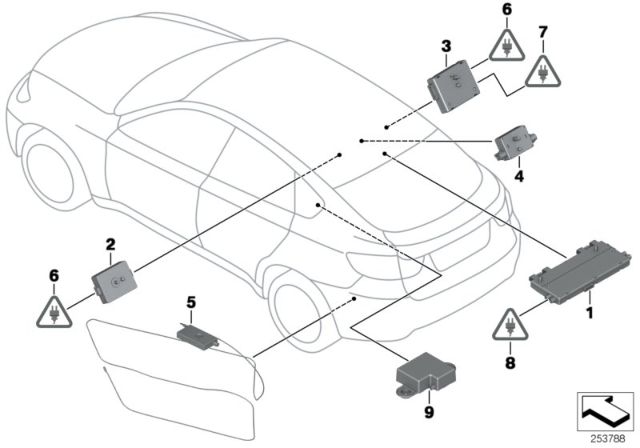 2012 BMW X6 Components, Antenna Amplifier Diagram