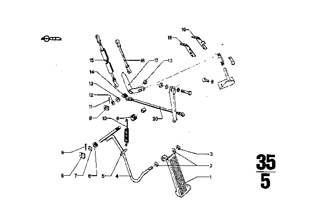 1969 BMW 2800CS Pedals - Supporting Bracket Diagram 5