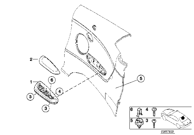 2004 BMW M3 Armrest, Rear Diagram