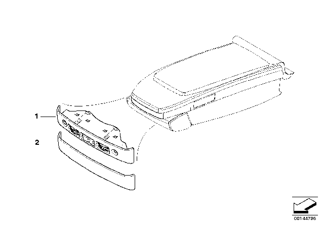 2003 BMW 760Li TV Connection In Rear Armrest Diagram