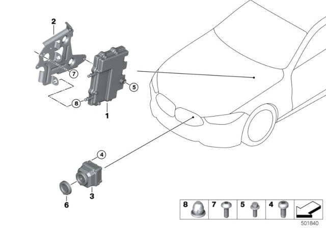 2018 BMW 740i Night Vision Camera Diagram 1