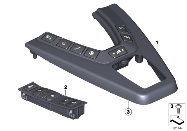 2015 BMW M6 Operating Unit, Centre Console Diagram