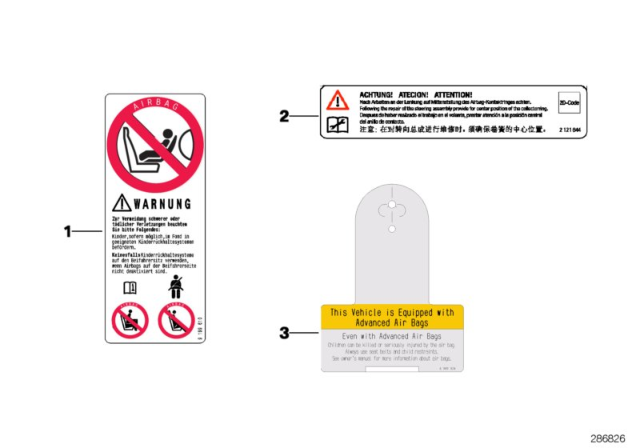 2016 BMW M6 Instruction Notice, Airbag Diagram 2