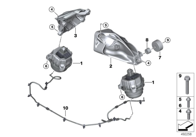 2020 BMW 330i ENGINE MOUNT, RIGHT Diagram for 22116860490