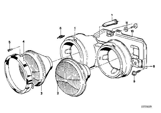 1986 BMW 528e Covering Left Diagram for 51711917965