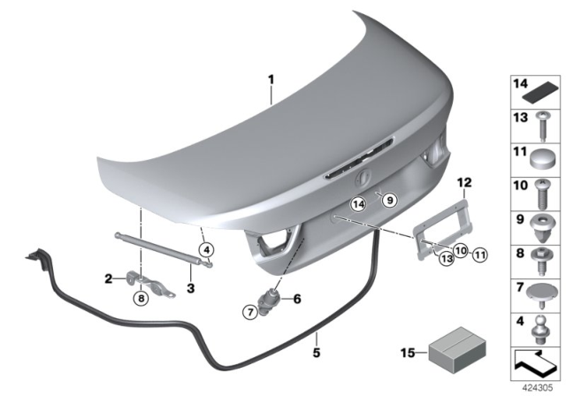 2016 BMW M4 Trunk Lid Diagram