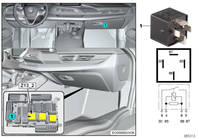 2017 BMW i8 Relay, Terminal Diagram 1