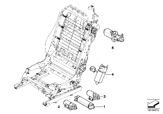 2008 BMW 328i Seat, Front, Electrical System & Drives Diagram