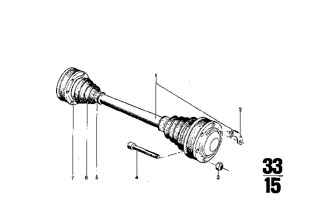 1974 BMW 3.0CS Output Shaft Diagram