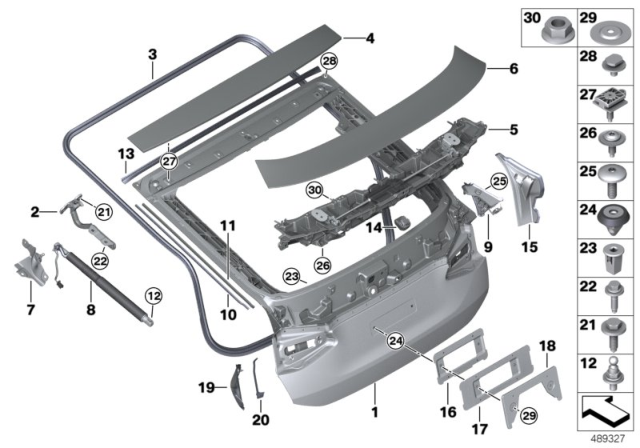 2018 BMW 640i xDrive Gran Turismo Spoiler Module Diagram for 51627397896