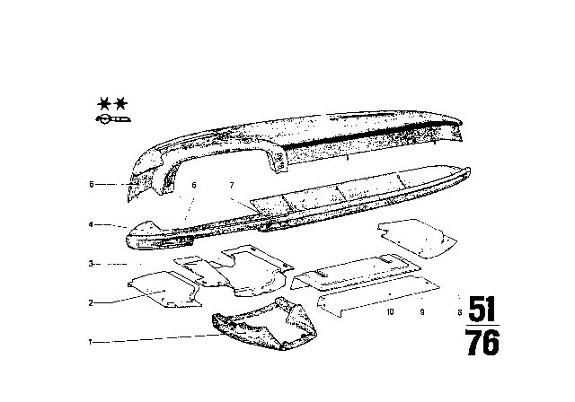 1975 BMW 2002 Dashboard Support Diagram 3