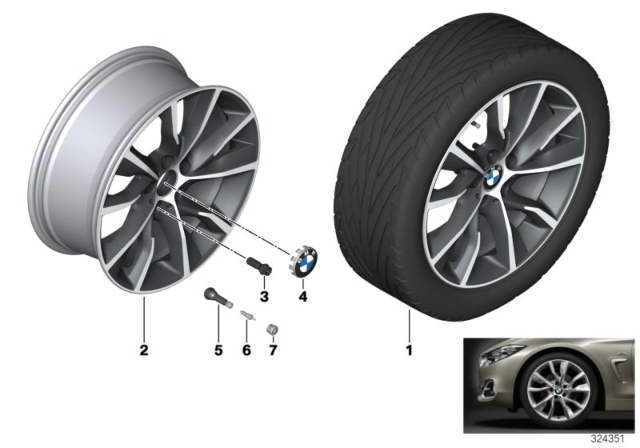 2012 BMW 328i BMW LA Wheel, Turbine Styling Diagram 1