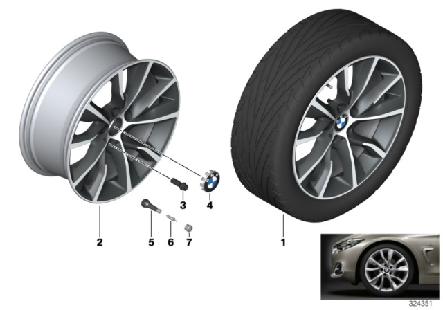 2015 BMW 428i xDrive BMW LA Wheel, Turbine Styling Diagram 1