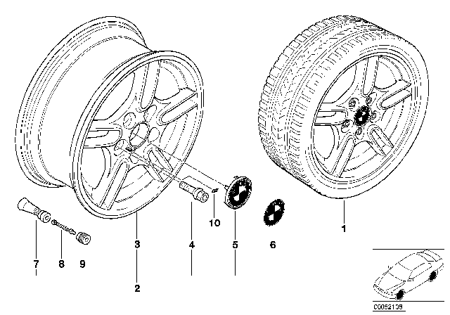 2001 BMW M5 BMW LA Wheel, M Parallel Spoke Diagram 2