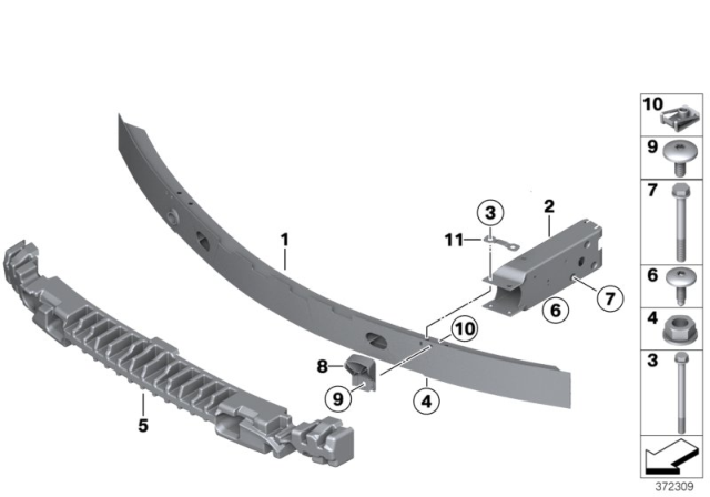 2016 BMW X3 Support, Front Diagram