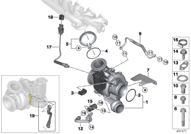 2015 BMW 535d Turbo Charger With Lubrication Diagram