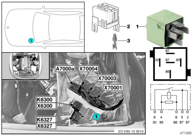 2005 BMW Z4 Relay, Fuel Injectors Diagram