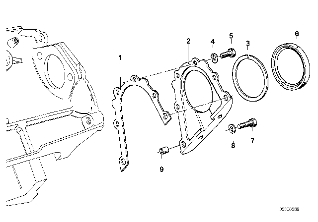 1990 BMW 735i Engine Block & Mounting Parts Diagram 2