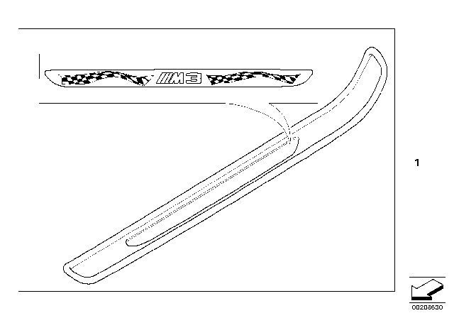 2008 BMW M3 Cover, Entrance, Left Diagram for 51477979359