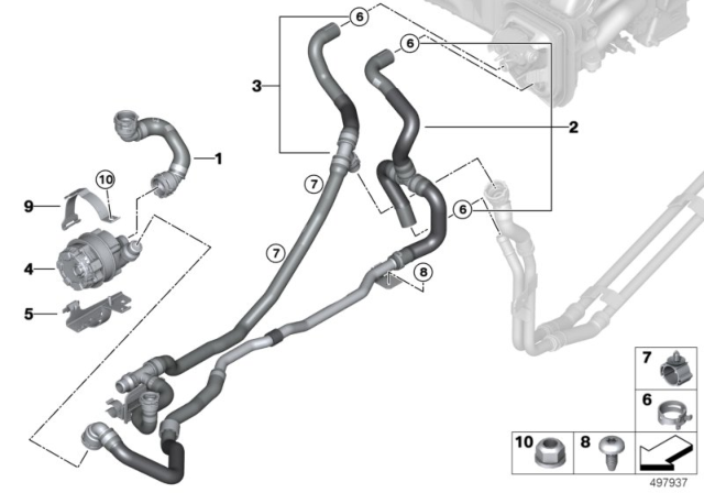 2019 BMW X7 Cooling Water Hoses Diagram 2