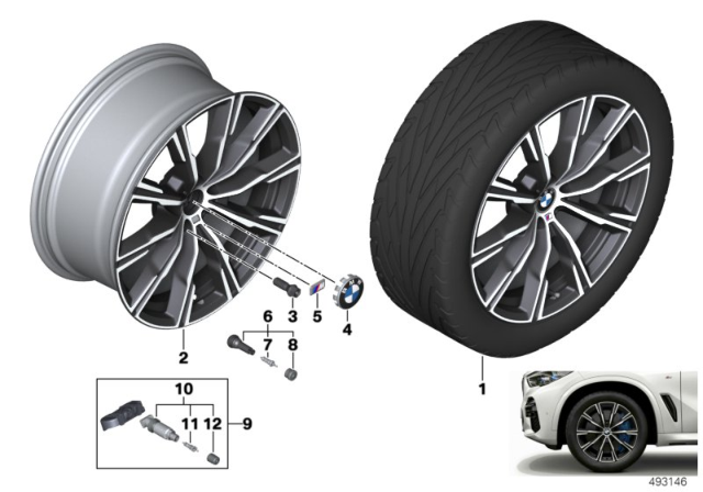 2020 BMW X6 Disk Wheel, Light Alloy, In Diagram for 36118071996