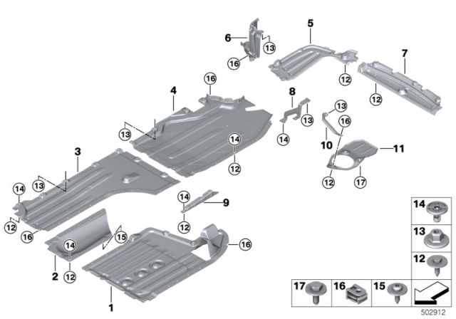 2020 BMW X6 Underfloor Coating Center Diagram for 51757424880