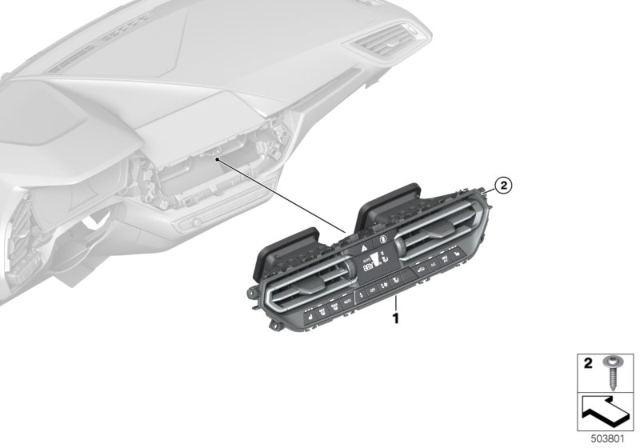 2020 BMW 228i xDrive Gran Coupe AIR CONDITIONING CONTROL Diagram for 64119855405