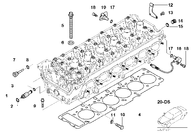 2002 BMW Z3 M Engine Camshaft Position Sensor Diagram for 13627796054