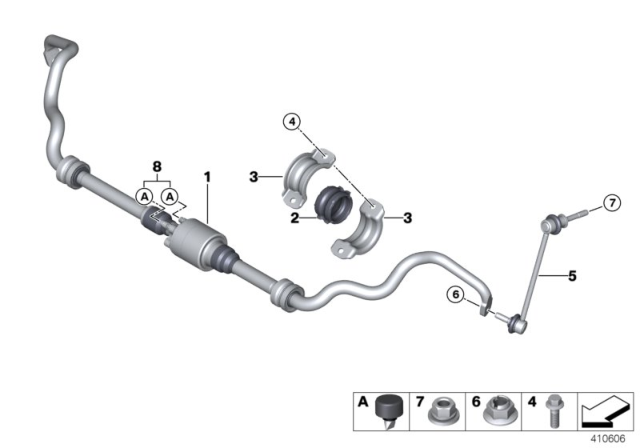 2018 BMW X5 M Front Stabilizer Bar / Dynamic Drive Diagram