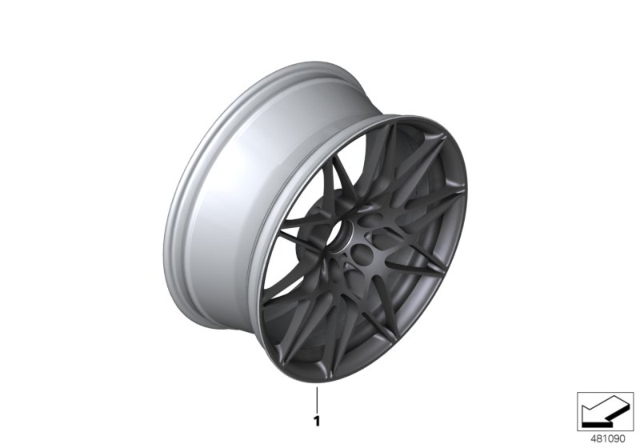 2017 BMW M4 Disc Wheel, Light Alloy, Orbitgrey Diagram for 36108090195