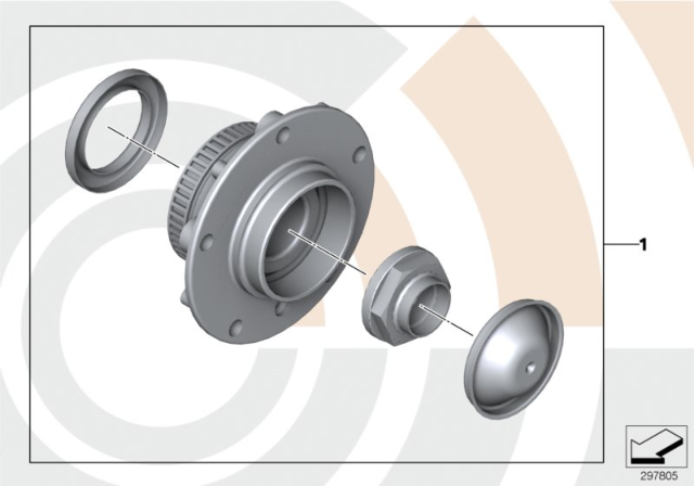 2002 BMW 330Ci Kit, Wheel Bearing, Front / Value Line Diagram