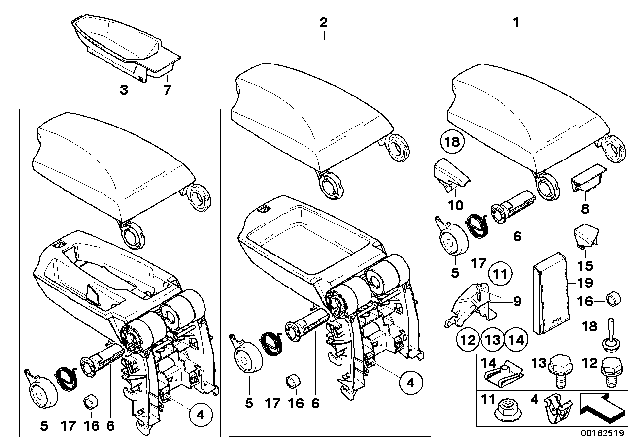 2008 BMW 128i Centre Arm Rest For Telephone Diagram for 51169110489