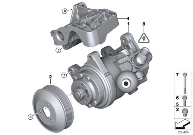2010 BMW X5 Power Steering Pump Diagram 2