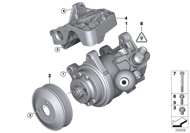 2009 BMW X5 Power Steering Pump Diagram 2