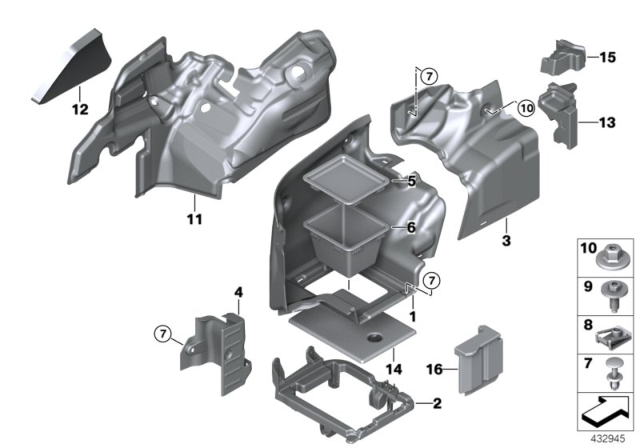 2016 BMW M4 Trunk Trim Panel Diagram 2