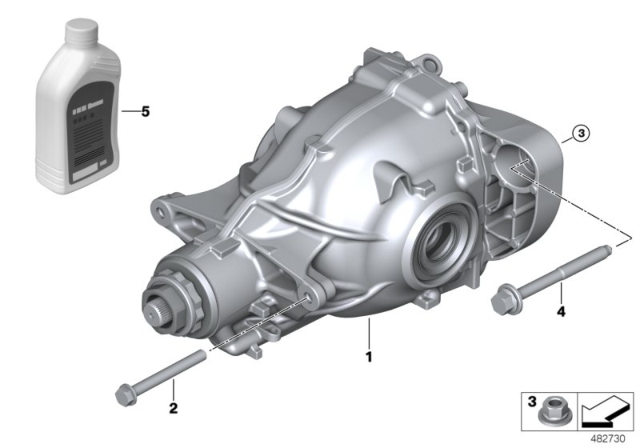 2019 BMW X4 Rear Axle Drive Differential Diagram for 33108643134