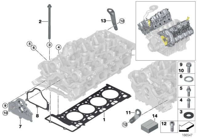 2013 BMW 550i Cylinder Head & Attached Parts Diagram 2