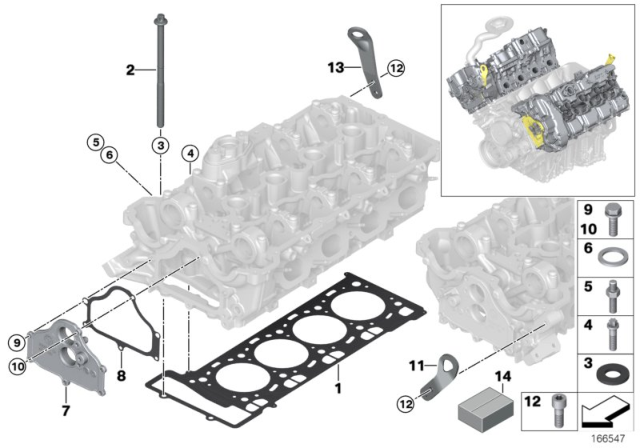 2010 BMW 750i Cylinder Head & Attached Parts Diagram 2