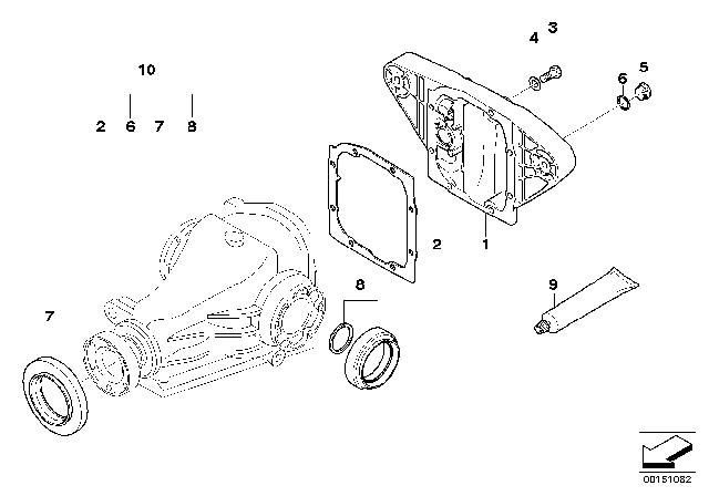 2002 BMW 525i Final Drive, Gasket Set Diagram