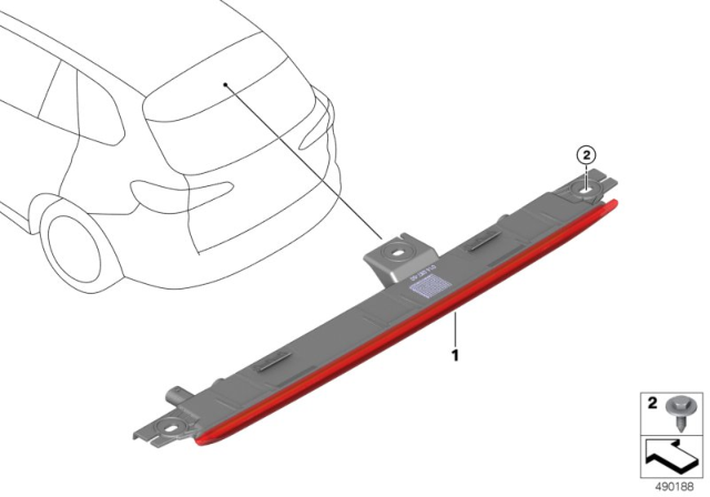 2019 BMW X5 Third Stoplamp Diagram for 63257491365