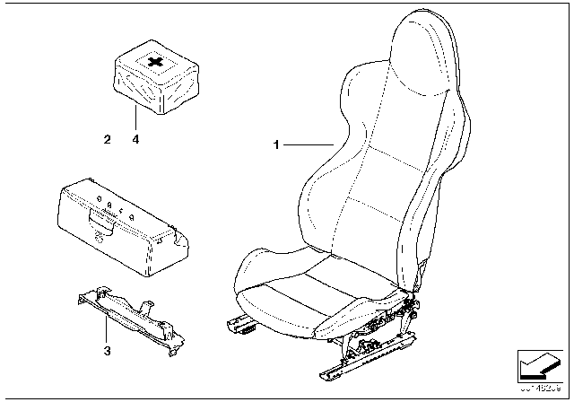 2008 BMW Z4 M Seat, Front, Complete Seat Diagram 2