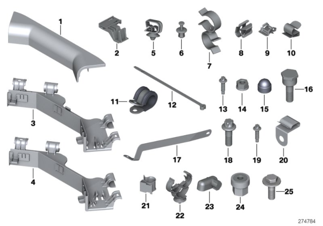 2008 BMW 328xi Cable Holder / Covering Diagram