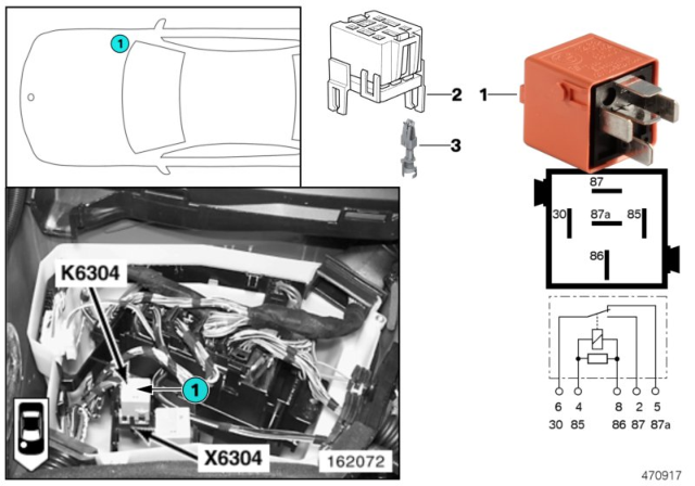 2002 BMW 525i Relay, Secondary Air Pump Diagram