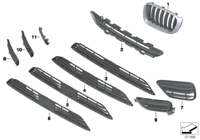 2015 BMW X4 Trim Panel, Trim Elements Diagram