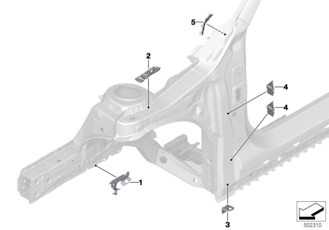 2020 BMW 228i xDrive Gran Coupe Front Body Bracket Diagram