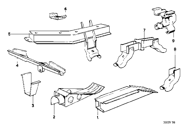 1978 BMW 320i Bracket Fuel Tank Rear Left Diagram for 41121860327