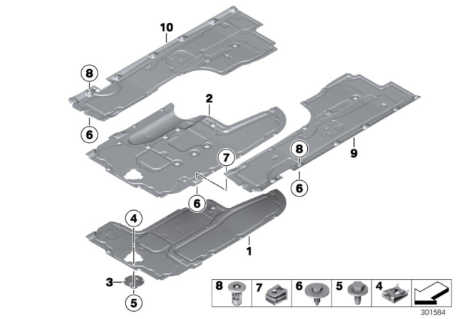 2013 BMW 740Li Underbody Paneling Diagram 1